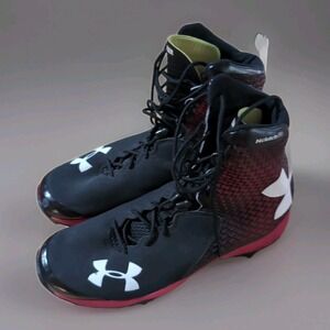 under armour brawler‎ cleats Red And Black 13.5